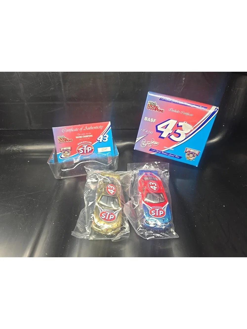 1998 Racing Champions John Andretti #43 STP BASF 2 Car Set 1:64 NASCAR QVC